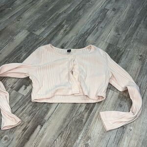 Shein crop button top